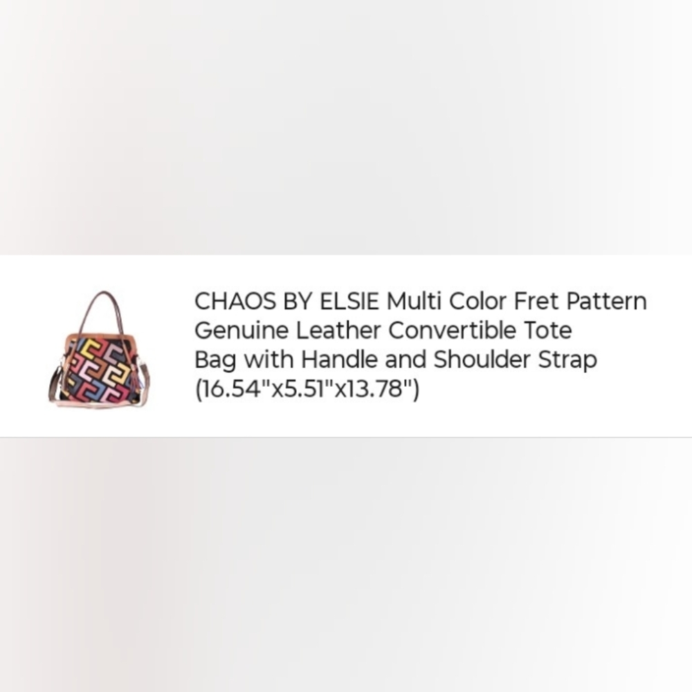 NWT Leather and Canvas Convertible Bag With Removable Strap - Chaos by Elsie - Picture 8 of 8